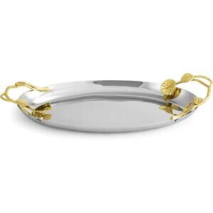 Michael Aram Botanical Leaf Gold Medium Oval Tray 17" x 9" Decorative Serveware